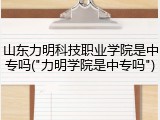 山东力明科技职业学院是中专吗("力明学院是中专吗")