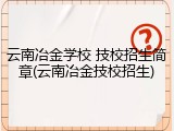 云南冶金学校 技校招生简章(云南冶金技校招生)