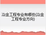冶金工程专业有哪些(冶金工程专业方向)