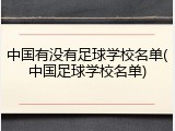 中国有没有足球学校名单(中国足球学校名单)