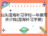 汕头澄海补习学校一年费用多少钱(澄海补习学费)