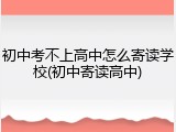 初中考不上高中怎么寄读学校(初中寄读高中)
