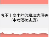 考不上高中的怎样填志愿表(中考落榜志愿)