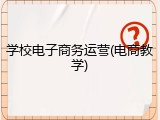 学校电子商务运营(电商教学)