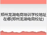郑州龙湖电商培训学校地址在哪(郑州龙湖电商校址)