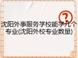 沈阳外事服务学校能学几个专业(沈阳外校专业数量)