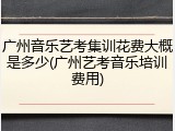 广州音乐艺考集训花费大概是多少(广州艺考音乐培训费用)