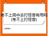 考不上高中去打怪兽有用吗(考不上打怪兽)