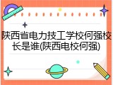陕西省电力技工学校何强校长是谁(陕西电校何强)