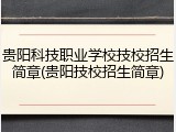 贵阳科技职业学校技校招生简章(贵阳技校招生简章)