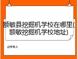 额敏县挖掘机学校在哪里(额敏挖掘机学校地址)