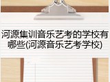 河源集训音乐艺考的学校有哪些(河源音乐艺考学校)