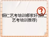 铜仁艺考培训哪家好(铜仁艺考培训推荐)