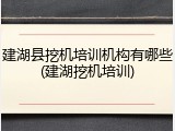 建湖县挖机培训机构有哪些(建湖挖机培训)