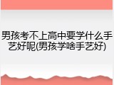 男孩考不上高中要学什么手艺好呢(男孩学啥手艺好)