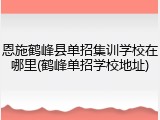 恩施鹤峰县单招集训学校在哪里(鹤峰单招学校地址)