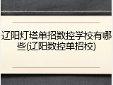 辽阳灯塔单招数控学校有哪些(辽阳数控单招校)