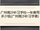 广州南沙补习学校一年费用多少钱(广州南沙补习学费)
