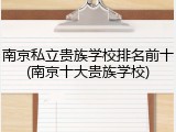 南京私立贵族学校排名前十(南京十大贵族学校)