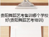 贵阳舞蹈艺考集训哪个学校好(贵阳舞蹈艺考培训)