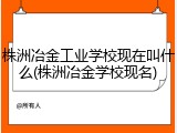 株洲冶金工业学校现在叫什么(株洲冶金学校现名)