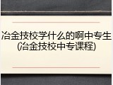 冶金技校学什么的啊中专生(冶金技校中专课程)
