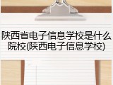 陕西省电子信息学校是什么院校(陕西电子信息学校)