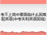 考不上高中要面临什么困难呢英语(中考失利英语困境)
