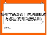 梅州学动漫设计的培训机构有哪些(梅州动漫培训)