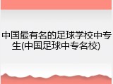 中国最有名的足球学校中专生(中国足球中专名校)