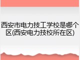 西安市电力技工学校是哪个区(西安电力技校所在区)