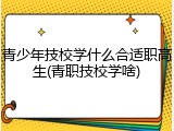 青少年技校学什么合适职高生(青职技校学啥)