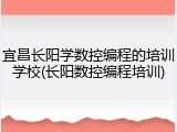 宜昌长阳学数控编程的培训学校(长阳数控编程培训)