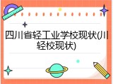 四川省轻工业学校现状(川轻校现状)
