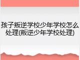 孩子叛逆学校少年学校怎么处理(叛逆少年学校处理)
