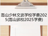 嵩山少林文武学校学费2025(嵩山武校2025学费)