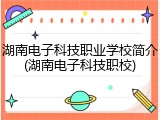 湖南电子科技职业学校简介(湖南电子科技职校)
