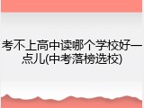 考不上高中读哪个学校好一点儿(中考落榜选校)