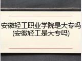 安徽轻工职业学院是大专吗(安徽轻工是大专吗)