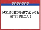 服装培训课去哪学最好(服装培训哪里好)