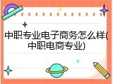 中职专业电子商务怎么样(中职电商专业)