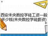 西安未央数控学徒工资一般多少钱(未央数控学徒薪资)