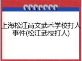上海松江尚文武术学校打人事件(松江武校打人)