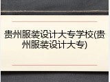 贵州服装设计大专学校(贵州服装设计大专)