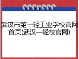 武汉市第一轻工业学校官网首页(武汉一轻校官网)