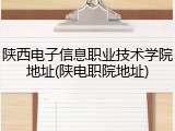 陕西电子信息职业技术学院地址(陕电职院地址)