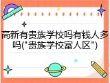 高新有贵族学校吗有钱人多吗("贵族学校富人区")