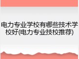 电力专业学校有哪些技术学校好(电力专业技校推荐)