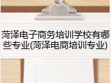 菏泽电子商务培训学校有哪些专业(菏泽电商培训专业)