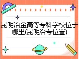 昆明冶金高等专科学校位于哪里(昆明冶专位置)